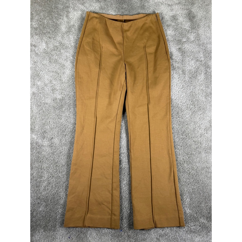 Everlane The Dream Pant Toasted Tan Pintuck Flare Side Zip Trousers Size M